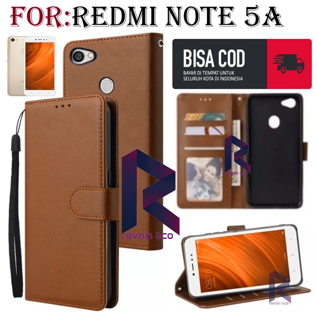 FLIP COVER XIAOMI REDMI NOTE 5A FLIP WALLET LEATHER KULIT PREMIUM SARUNG BUKA TUTUP KESING HP FLIP CASE XIAOMI REDMI NOTE 5A