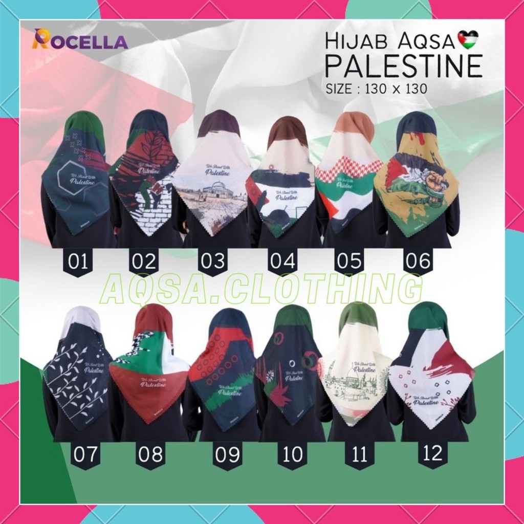 HIJAB AQSA PALESTINA - ROCELLA HIJAB PALESTINE - HIJAB MUSLIMAH