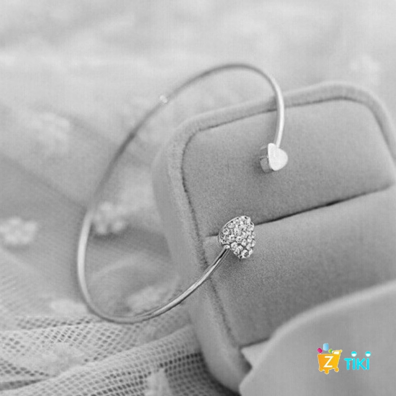 COD（TiKi）Gelang Tangan Model Terbuka Desain Hati Lapis Emas Gaya Korea Untuk Wanita-2