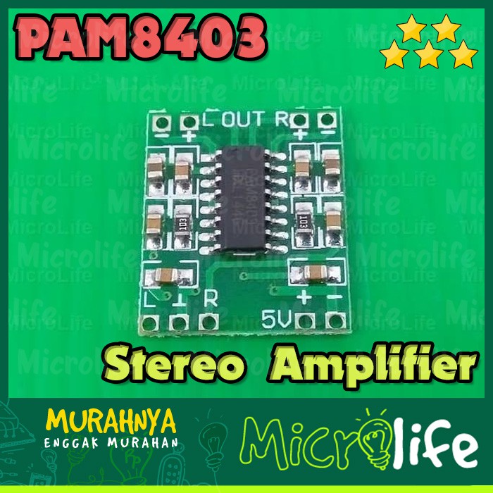 PAM8403 SUPER MINI DIGITAL STEREO AMPLIFIER