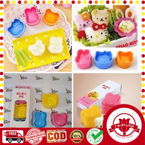 Cetakan Nasi / Rice Mold / Bento 3 in 1 Karakter (1 set isi 3 )