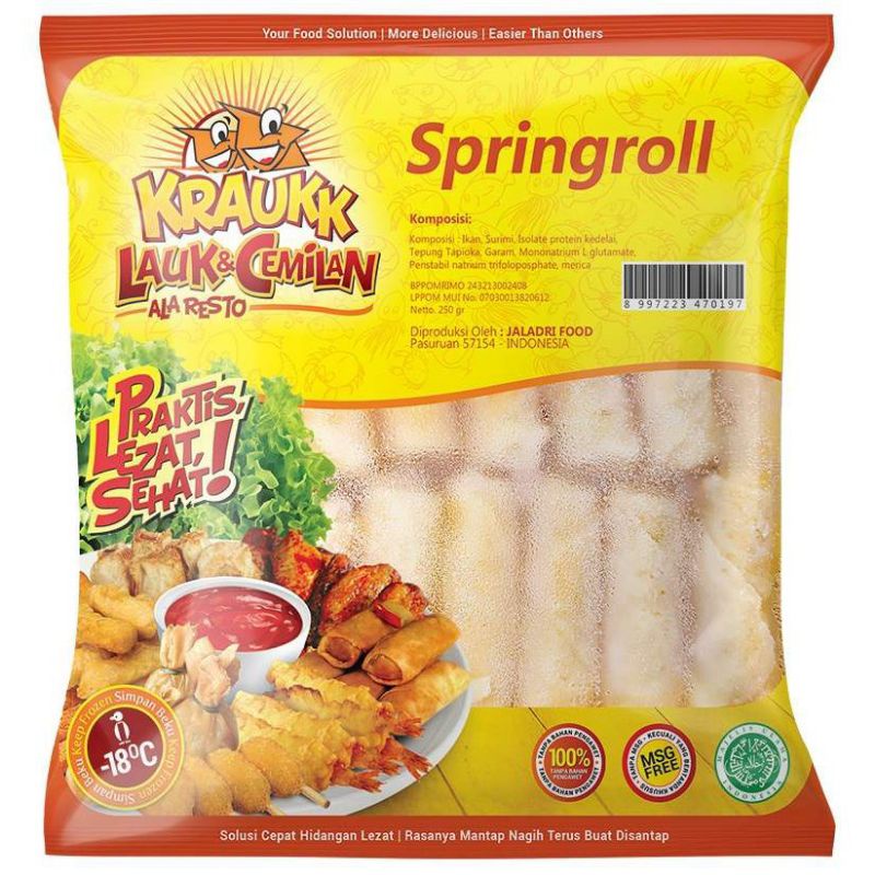 

SPRINGROLL KRAUKK LUMPIA SEAFOOD 250gr frozen food makanan beku cemilan enak