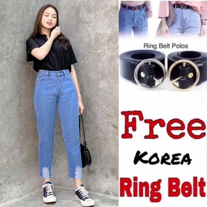 CELANA BOYFRIEND JEANS RIPPED SOBEK WANITA//BOYFRIEND RIPPED/BF SOBEK