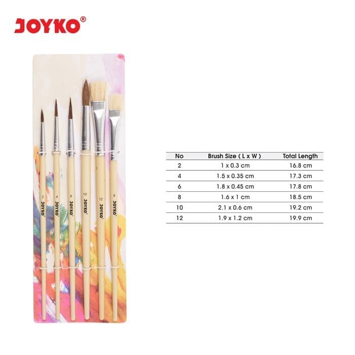 KUAS LUKIS KUAS CAT AIR JOYKO BRUSH BR-1 KUAS NO 2 4 6 8 10 12 SET