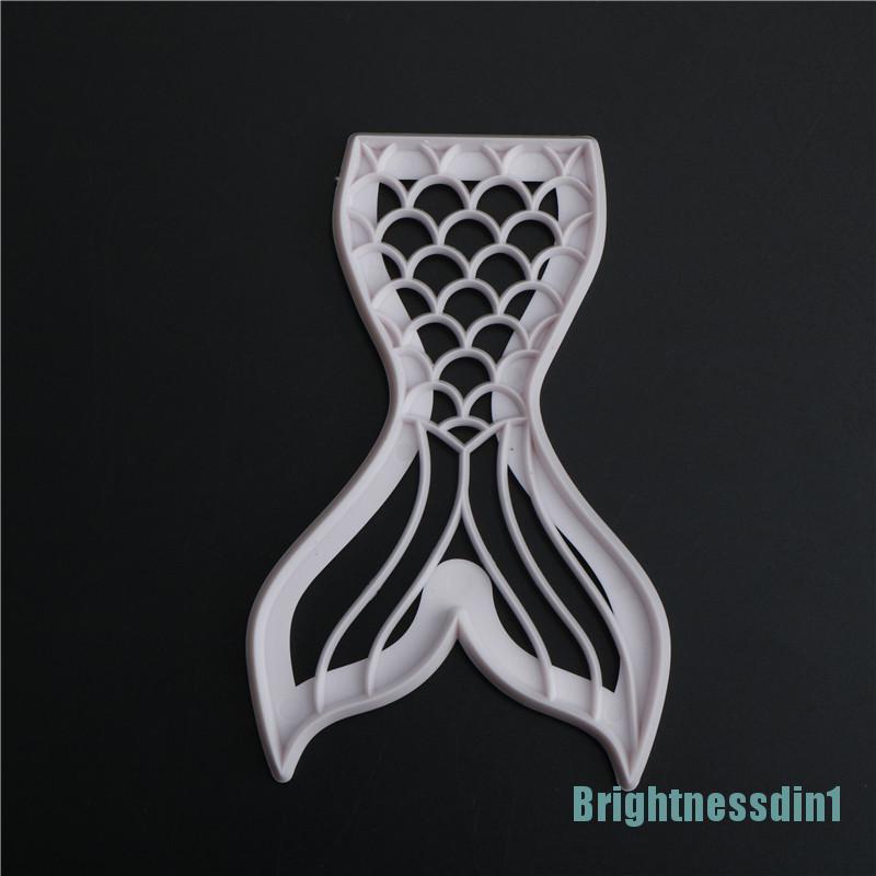 2pcs Cetakan Pemotong Adonan Kue Fondant Desain Ekor Putri Duyung Bahan Plastik
