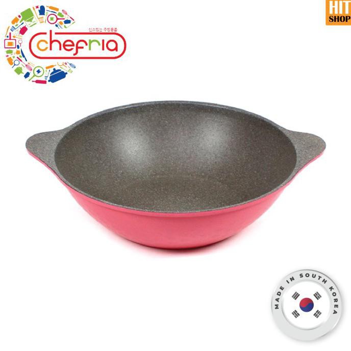 Ready Stock] Chefria Vivid Wok Pan 2 Handle 28Cm - Panci/Wajan/Penggorengan Korea