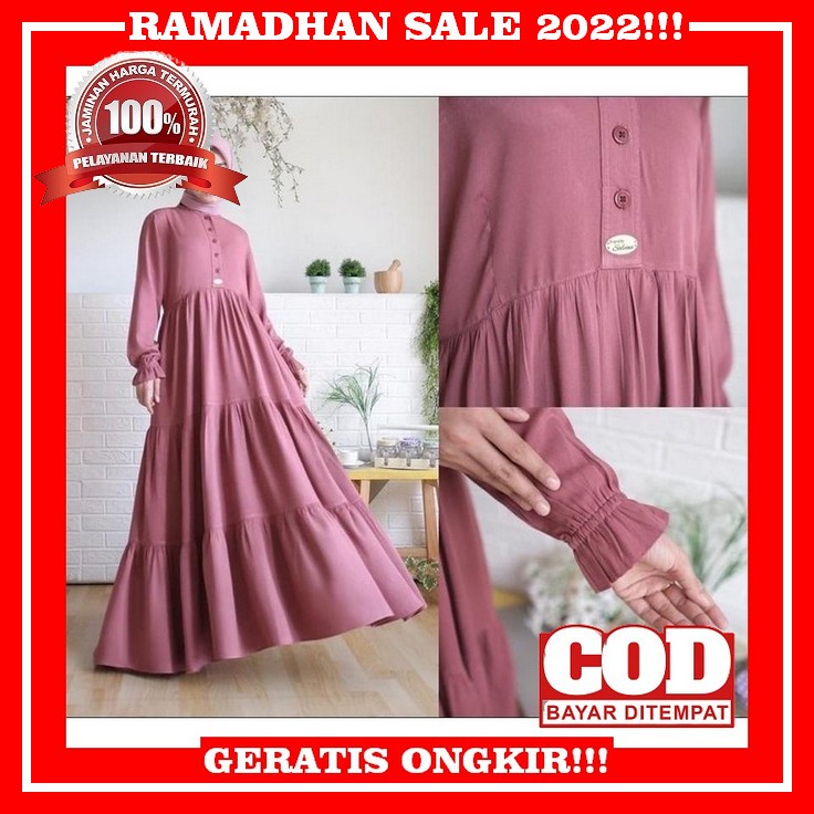 Baju Gamis Maxi Dress Chikita Cape Mewah Dress Pesta Kondangan Lebaran Idul Fitri Trend 2022 Kekinia