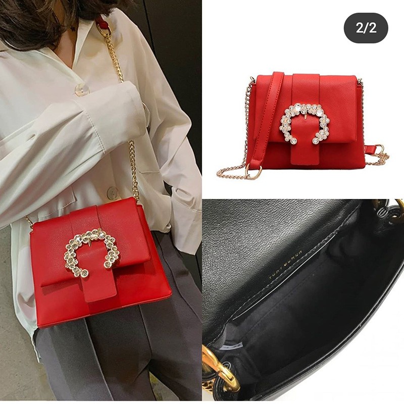 (COD) Tas wanita selempang lucu tas slingbag cewek kulit sentetis terbaru import murah