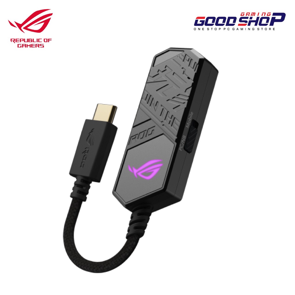 ROG Clavis USB-C to 3.5 mm gaming DAC with AI Noise-Canceling Mic