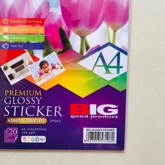 

☄ Kertas Stiker Premium Glossy BIG A4 160 GSM ✧