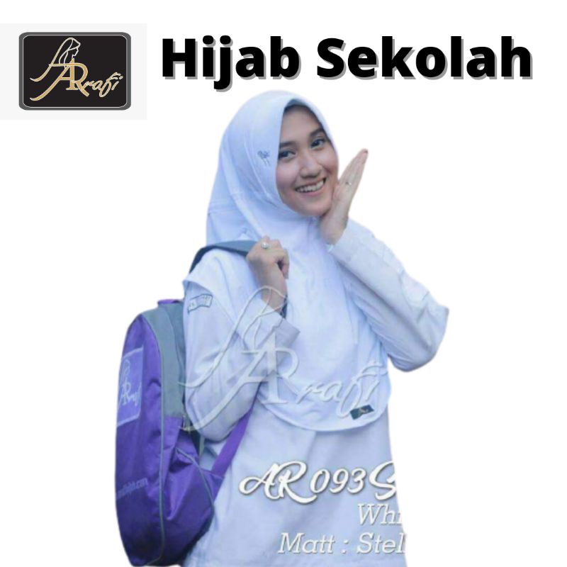 HIJAB ARRAFI AR093 WHITE PUTIH POLOS SERUT