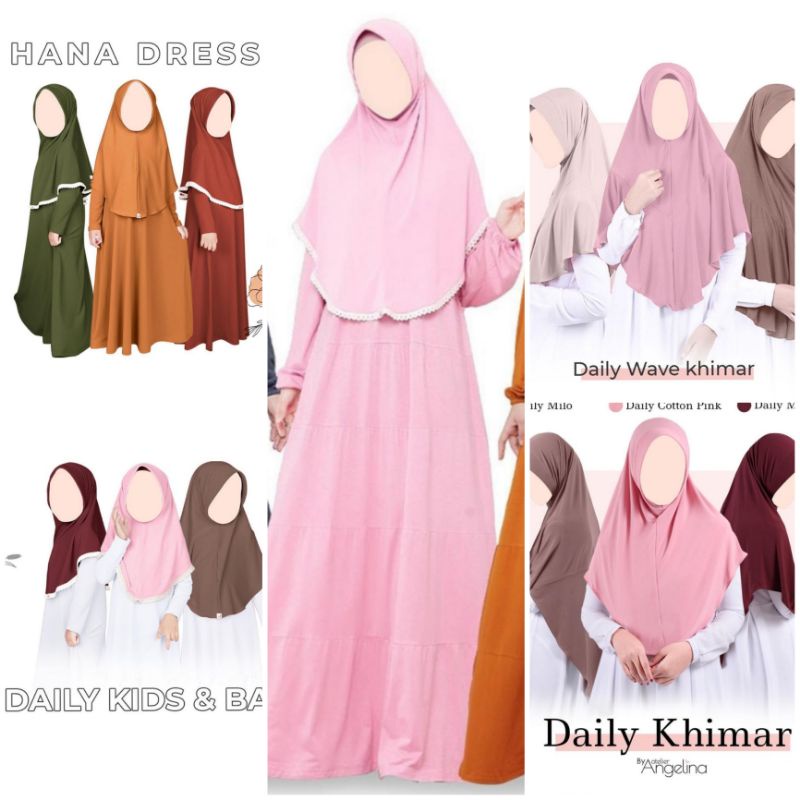 Atelier Angelina Amira Dress, Daily Wave , Daily Khimar, Zara Dress & Daily Kids Khimar