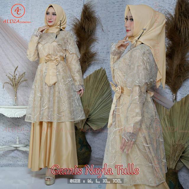 Gamis tulle mutiara nayla