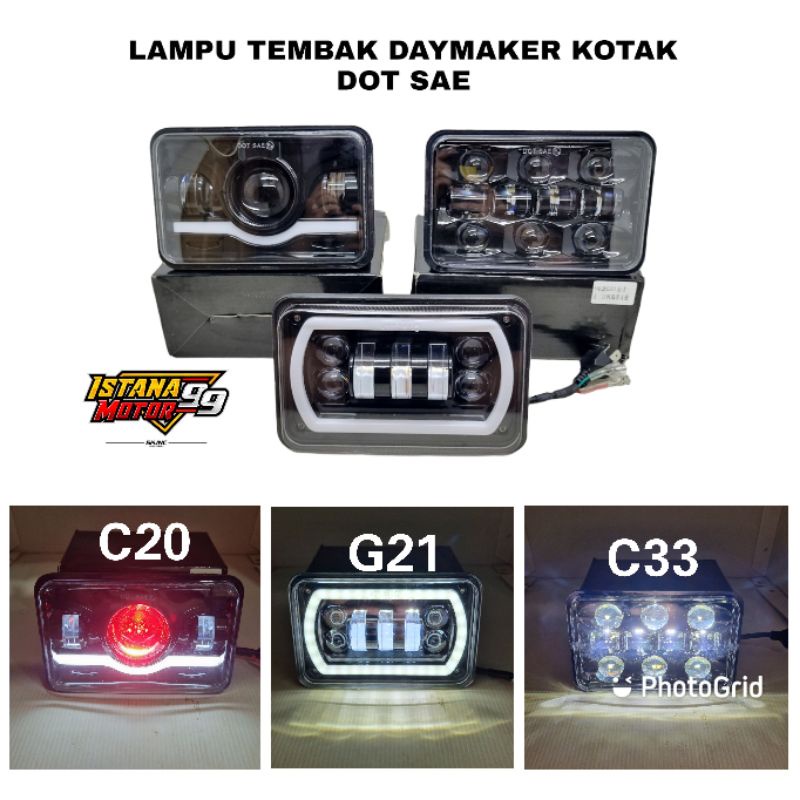 LAMPU LED KOTAK 5 INCH KOTAK DOT SAE BISA UNTUK MOTOR DAN MOBIL PNP RX KING RXK RXZ RX KING CBR VIXI
