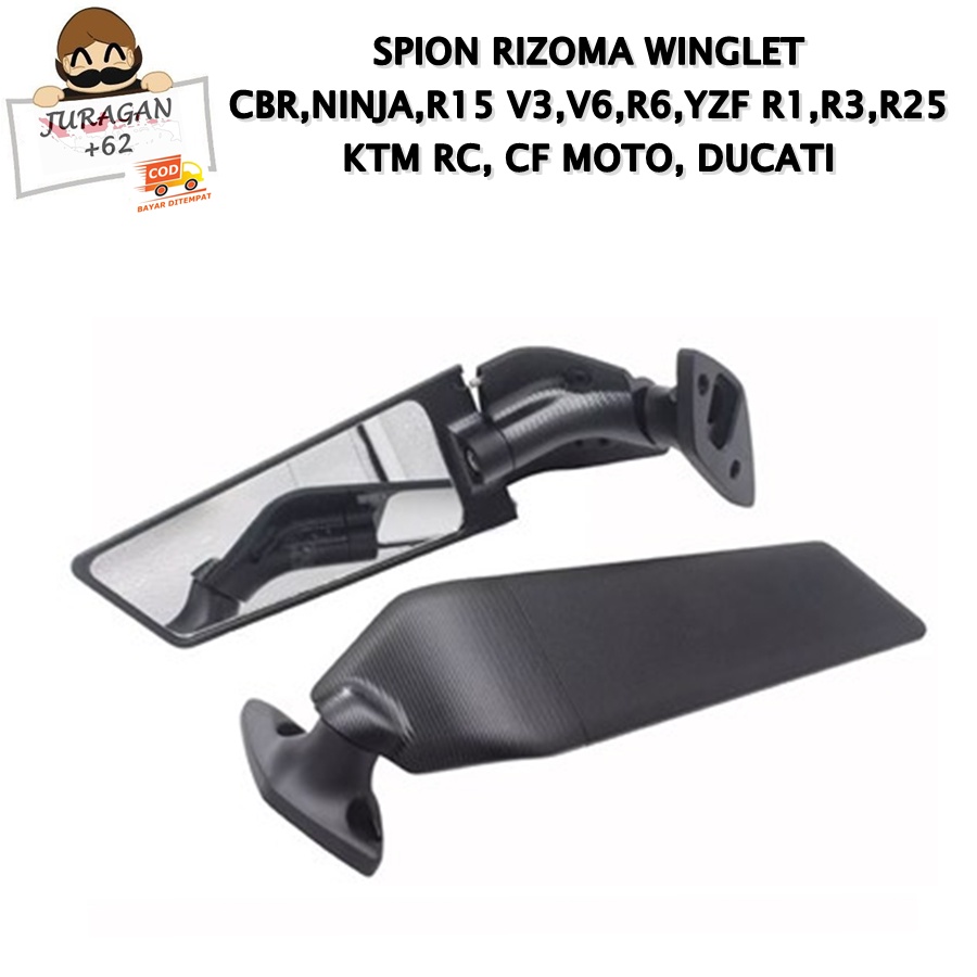 SPION RIZOMA WINGLET CBR NINJA R15 V3 V6 R6 YZF R1 R3 R25 KTM RC CF MOTO DUCATI NMAX XMAX