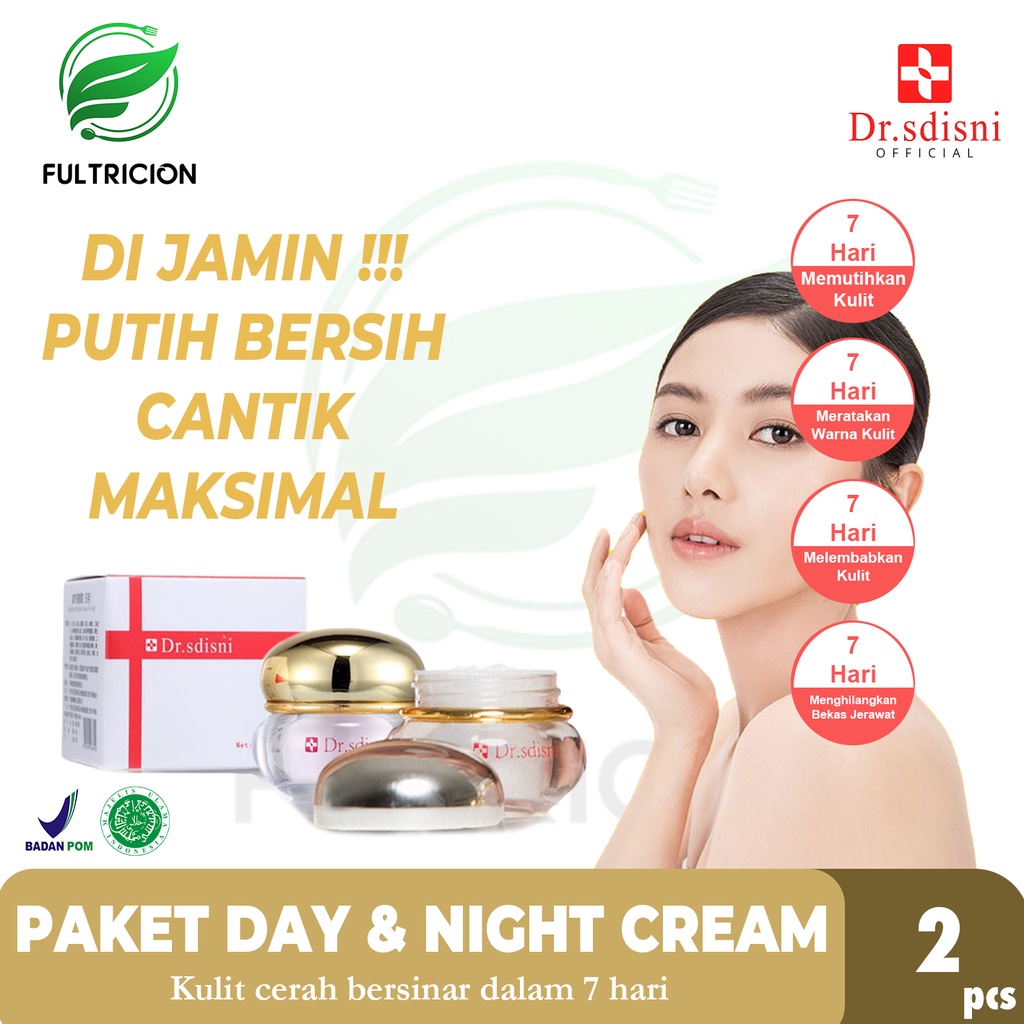 PROMO PAKET DR SDISNI CREAM DAY & NIGHT PEMUTIH WAJAH GLOWING ORIGINAL BPOM