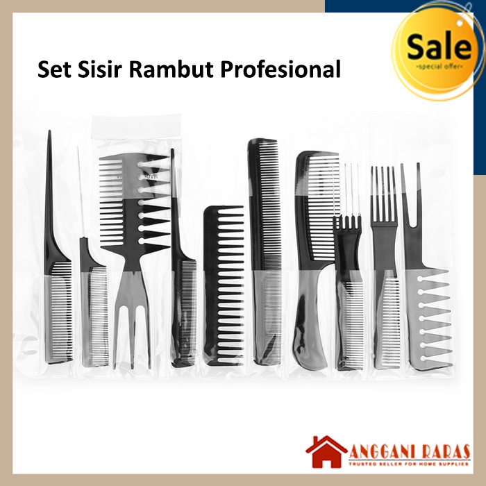 Hair Dryer Sisir Blow Rambut Sisir Semir Rambut Sisir Salon Profesional Hair Comb 1 Set 10pcs