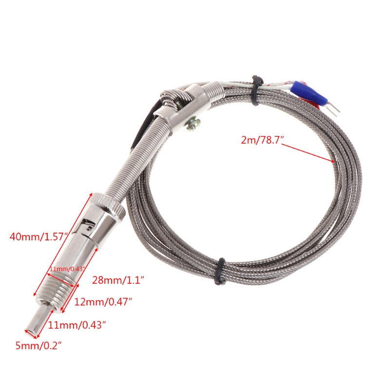 Gro K Type Thermocouple Sensor Suhu Bayonet Compression Spring Dengan Kabel 2m