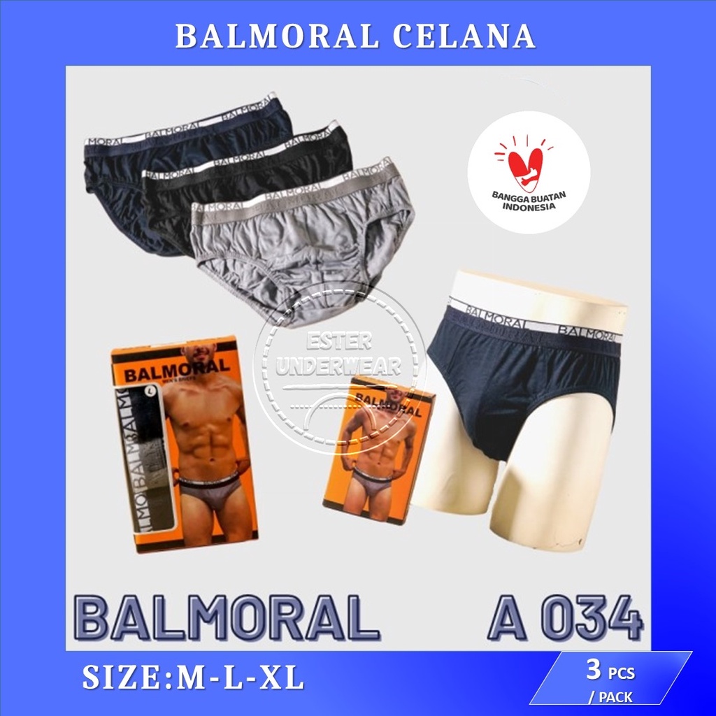 Celana dalam pria Balmoral A 034 ISI 3 PCS