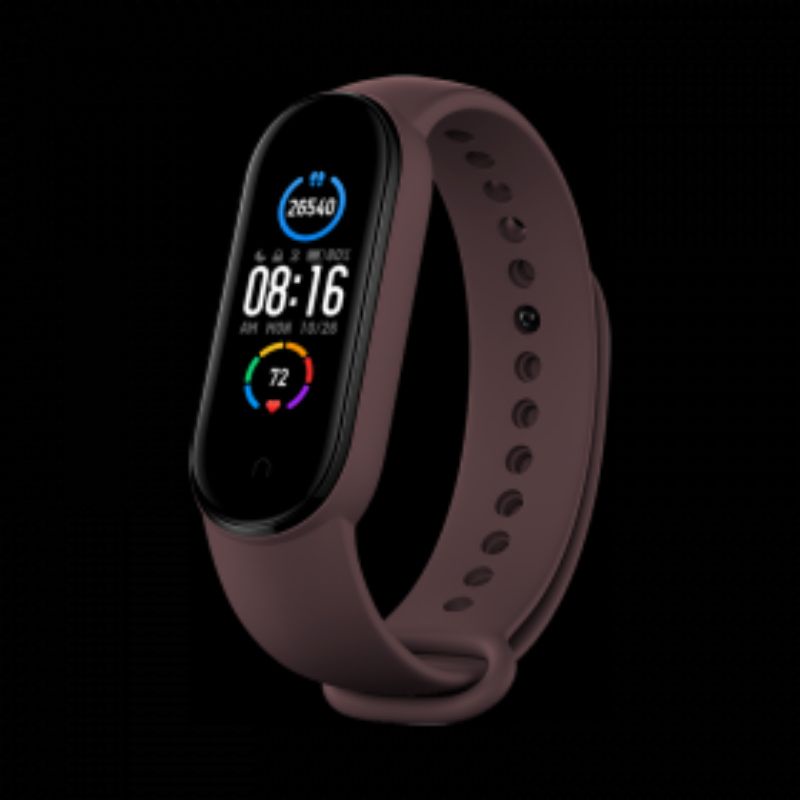 SMARTBAND M5 MI5 JAM TANGAN SMARTBAND WATERPROOF FITNESS - COKLAT