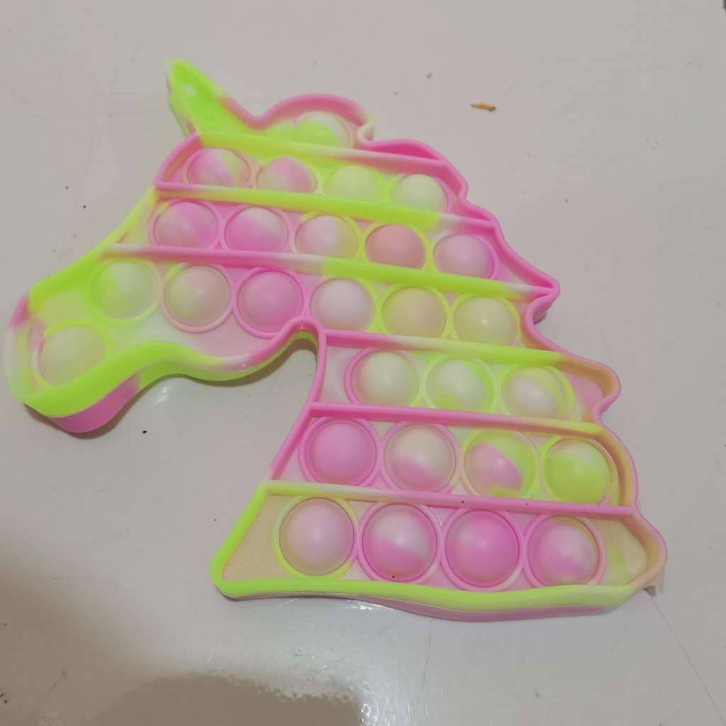 MAINAN VIRAL POP IT BUBLE SILICON PUSH BUBLE FIDGET CUBE MAINAN TREND PINCET SENSORY RAINBOW POP IT-UNICORN RAINBOW NEW 