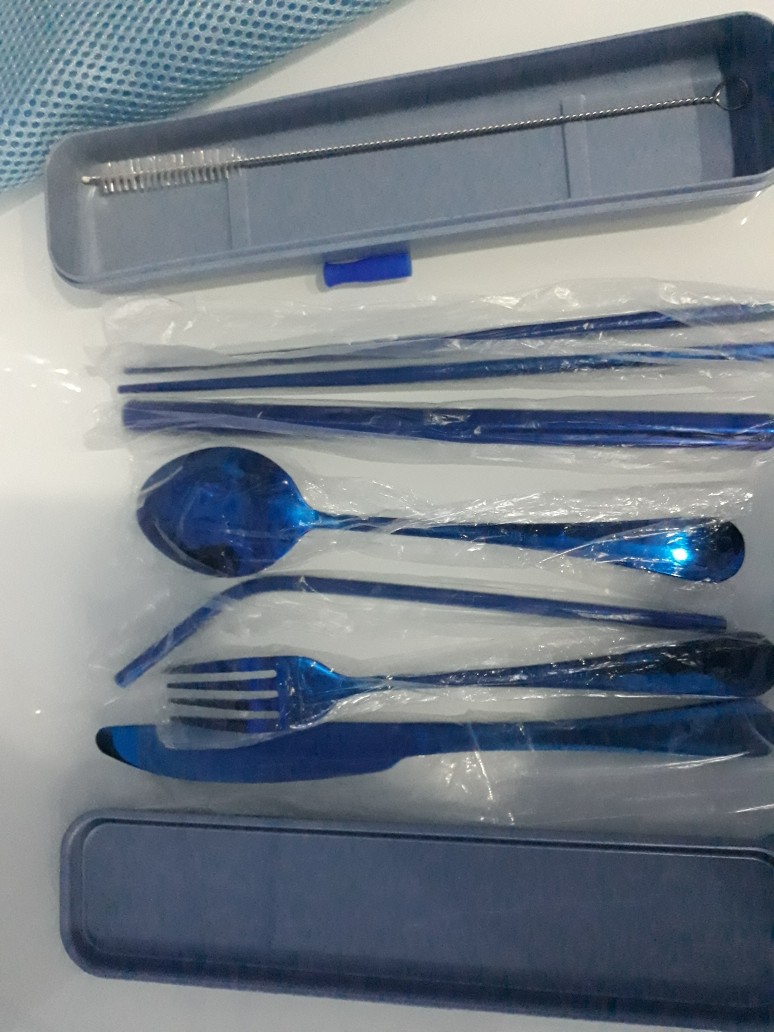 Sendok Garpu Set Wheat Straw Standard Quality / Alat Makan Sendok Set Ramah Lingkungan Pelangi