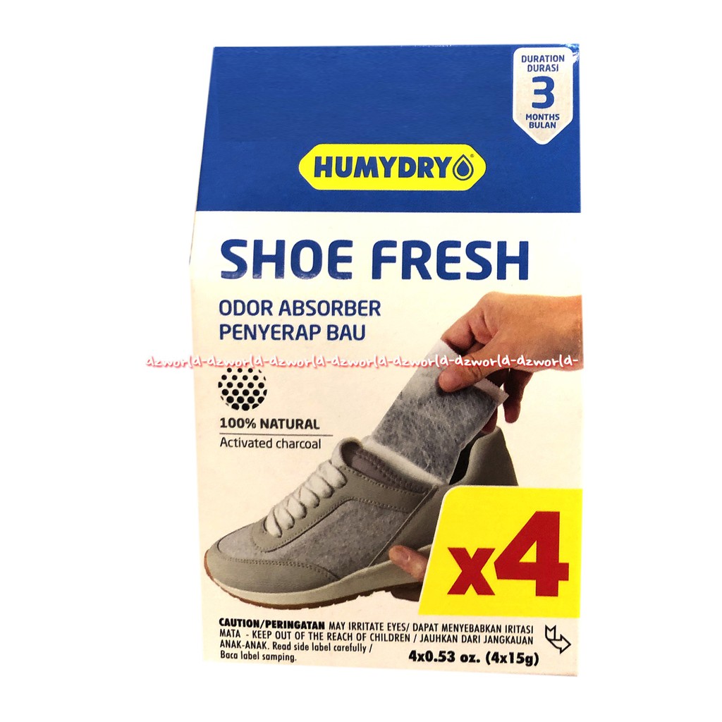 Humydry Shoe Fresh Odor Absorber 4pcs Penyerap Menghilangkan Bau Sepatu Humy Dry Humi Dray