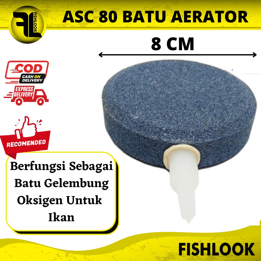 AIRSTONE AIR STONE BATU GELEMBUNG AERATOR BULAT PIPIH 8 CM / 80 MM ASC-80 ASC80 ASC 80