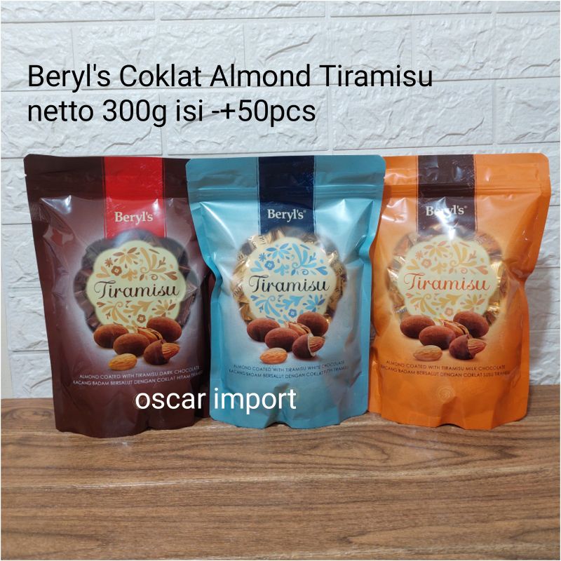 Jual Beryls Coklat Tiramisu Almond 300g Chocolate Isi Milk White Dark Import Enak Beryls 9528