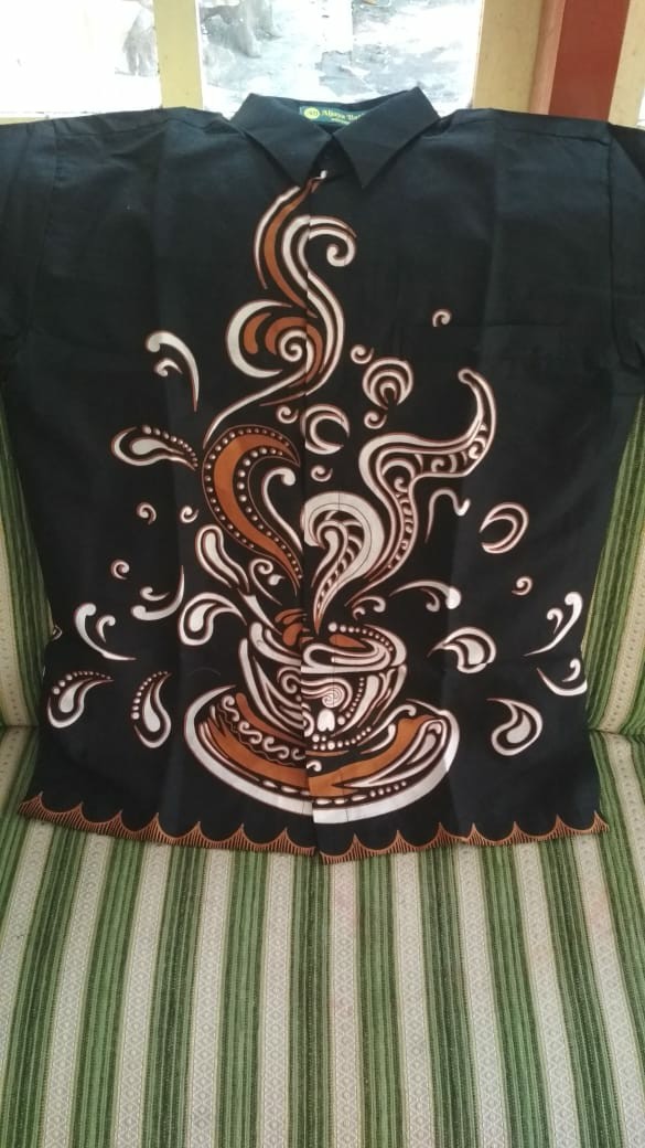 Kopi Anget Kemeja Batik Pria Lengan Panjang Pendek Lapis Furing Katun Primisima Batik Solo