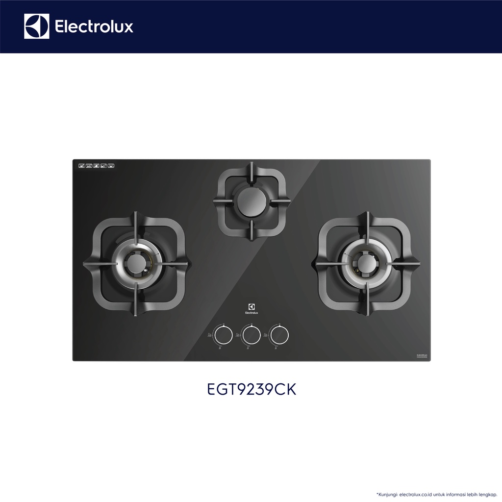 Electrolux Kompor Tanam Potenza 90cm 3 tungku EGT9239CK / EGT9239 CK - Luar Jabodetabek