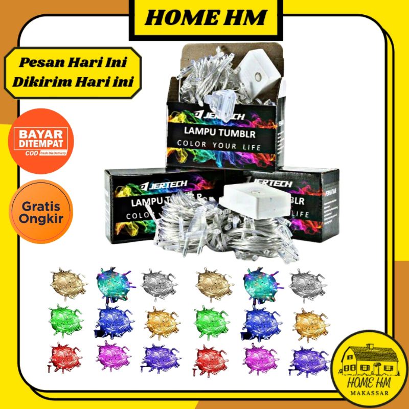 {HM} Lampu Dekorasi Warna Lampu Tumblr 10 M 100 PCS LED Dekor Hias NataL Light tumbler Terbaru Makas