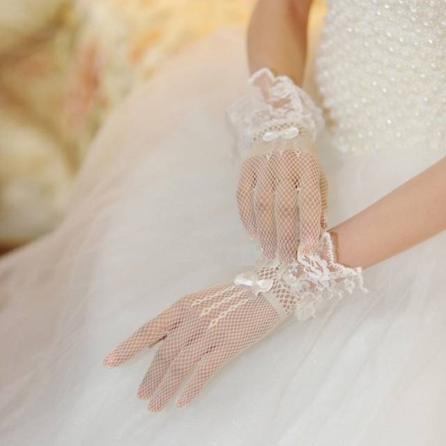 SR03 Sarung tangan pengantin pesta wedding gloves bridal gloves
