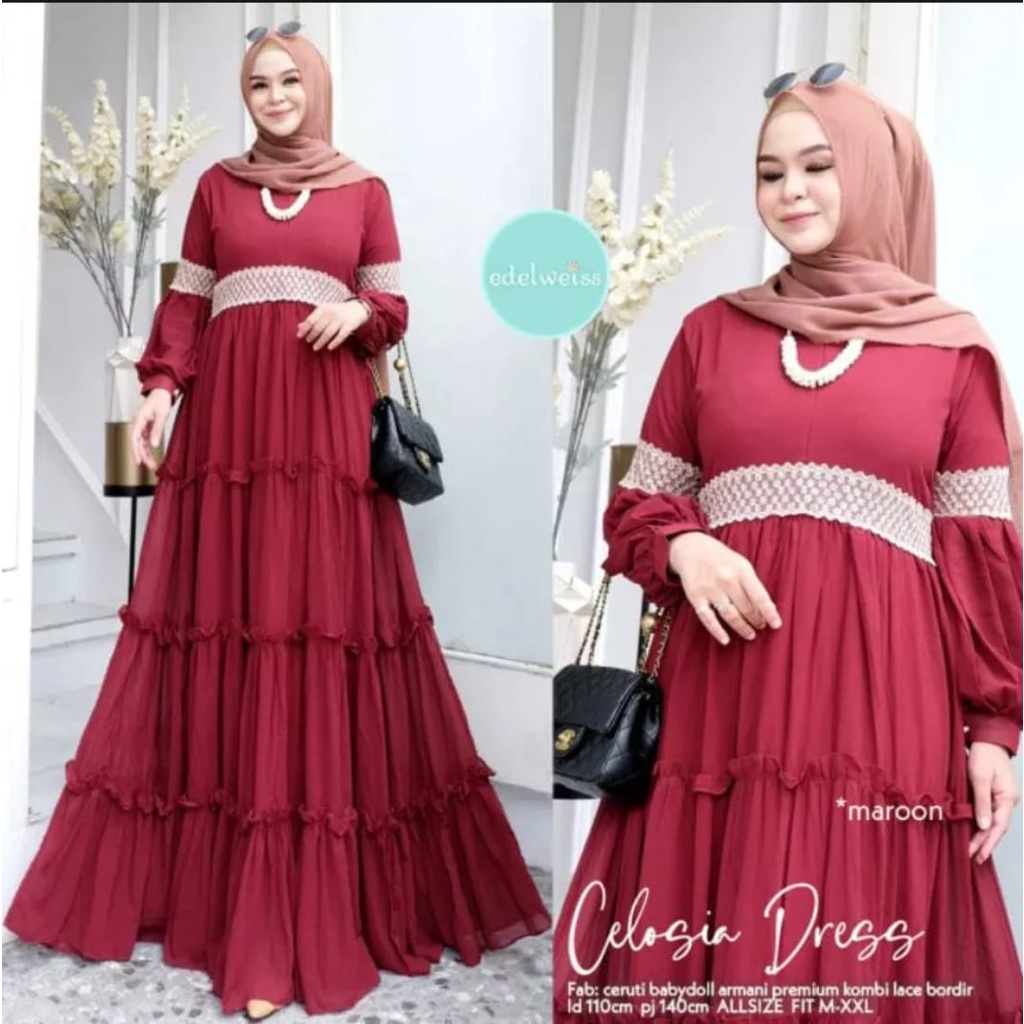 Aresa Shop22 // GAMIS CERUTY POLOS WANITA TERBARU 2023 / MODEL BAJU YANG LAGI NGETREN BAHAN CERUTY B