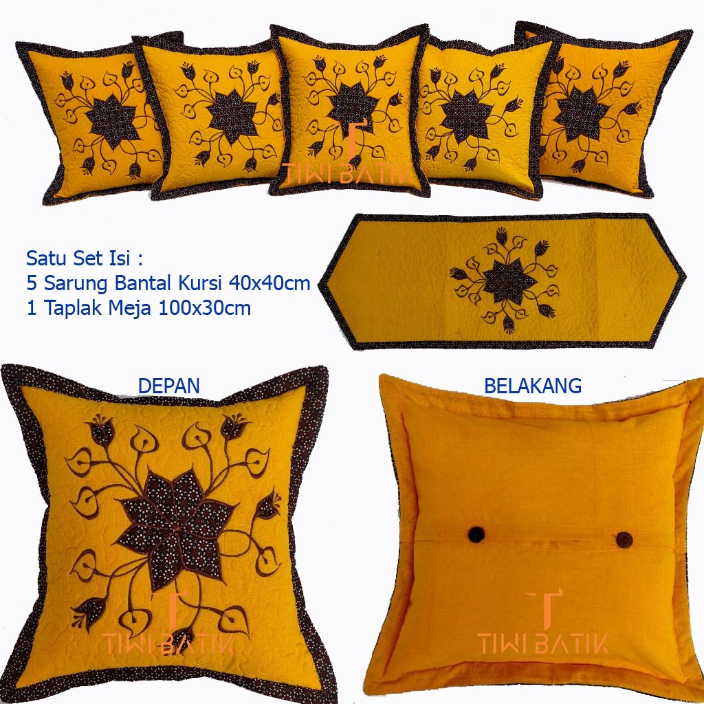 Sarung Bantal Kursi Sofa Tamu Batik Set Taplak Meja Murah