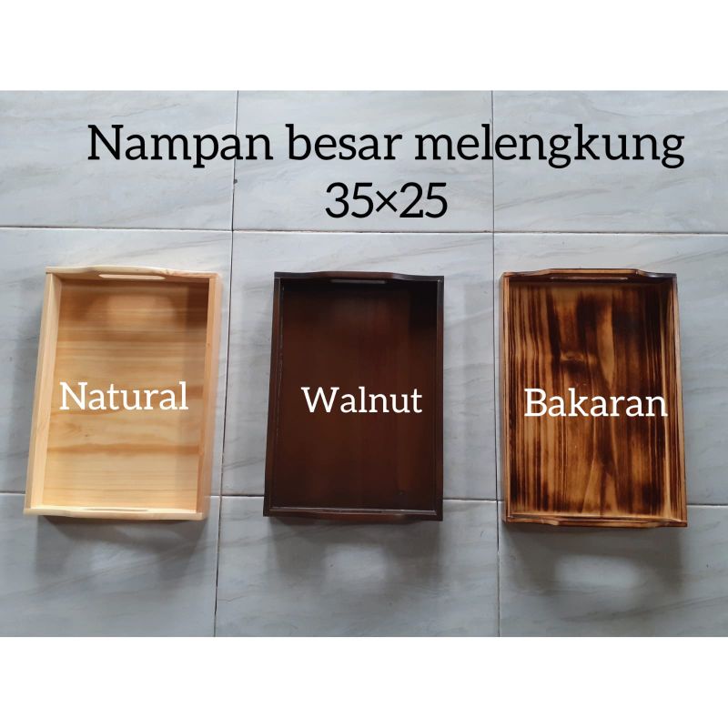 Baki Kayu Pinus/ Nampan Kayu/Tray kayu/ Baki Kayu serbaguna uk 35x25cm