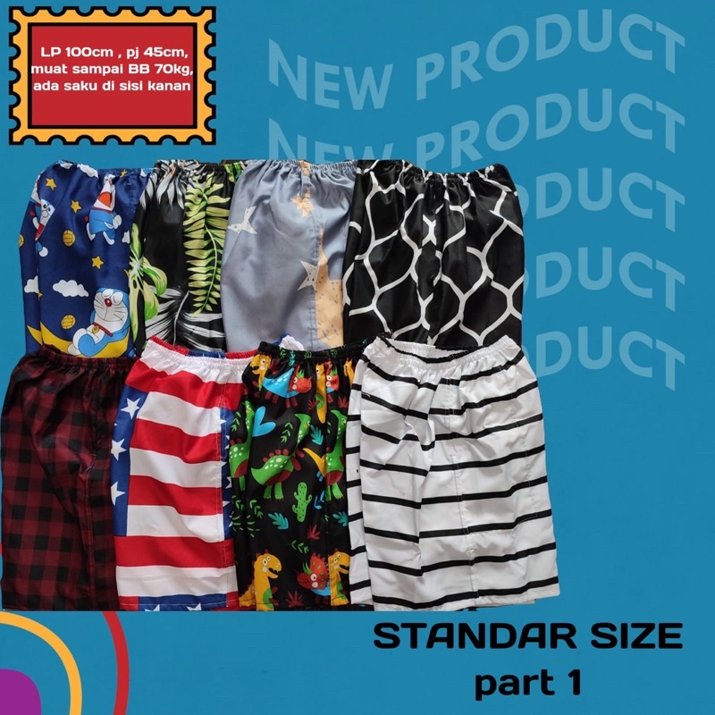 CELANA KOLOR GEMES UNISEX SIZE STANDAR DEWASA/ JUMBO MOTIF RANDOM/ (PATTERN/ TROPICAL/ KARTUN)/ CELANA PENDEK/ BOXER MURAH