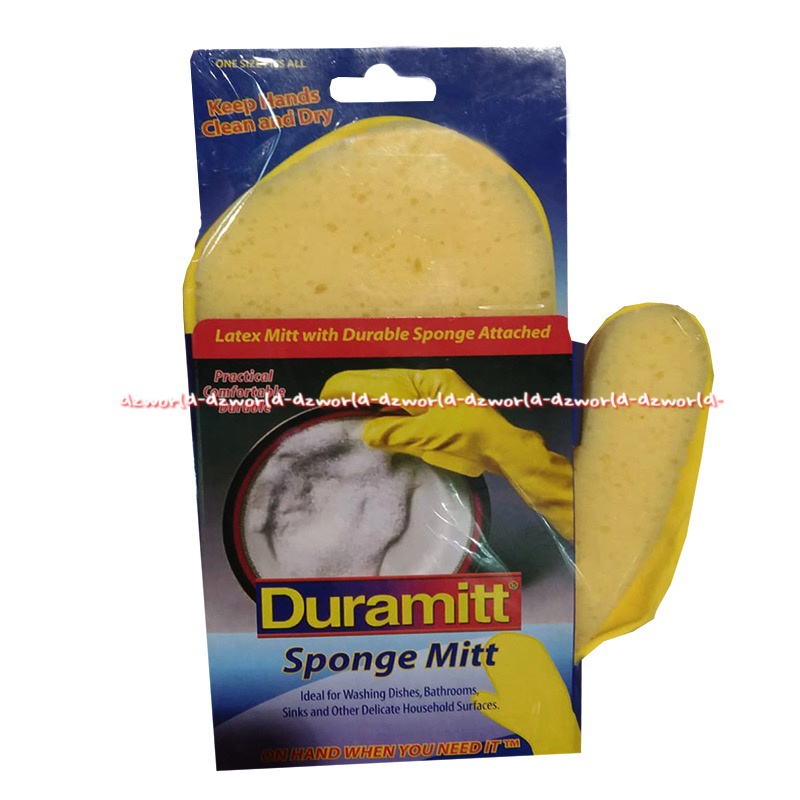 Duramitt Sponge Mitt Sarung Tangan Terbuat dari karet berkualitas Sarungtangan Spon Spons Cuci Piring Membersihkan Duramit