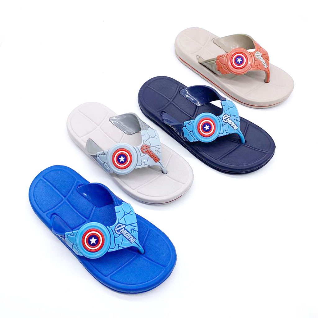 Sandal Jepit / Sandal Anak Cowok Bahan Karet Animasi Marvel Terbaru