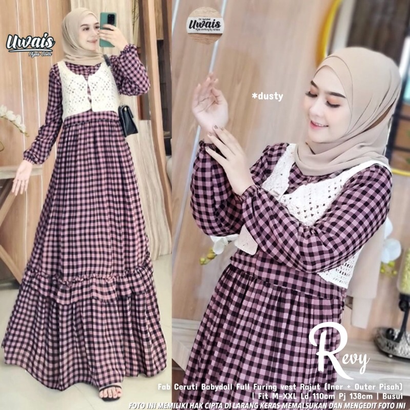 REVY MAXI ORIGINAL UWAIS / DRESS UWAIS / ORI UWAIS HIJAB CLOTHING