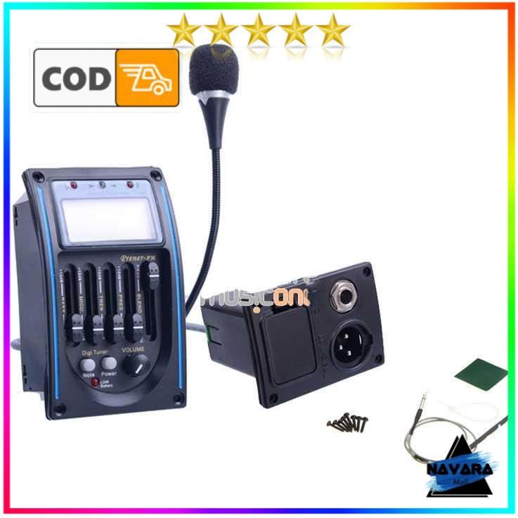 Preamp Gitar Mini Amplifier dengan Mic Mikrofon Ubah Gitar Akustik Menjadi Listrik Aksesoris