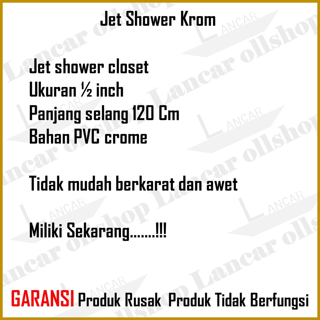 Jet Shower Chrome / Jet Shower Kloset Toilet / Closet Washer / Semprotan WC Duduk Kamar Mandi