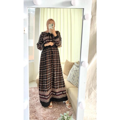 Raisa dress / gamis rayon motif / Gamis kondangan