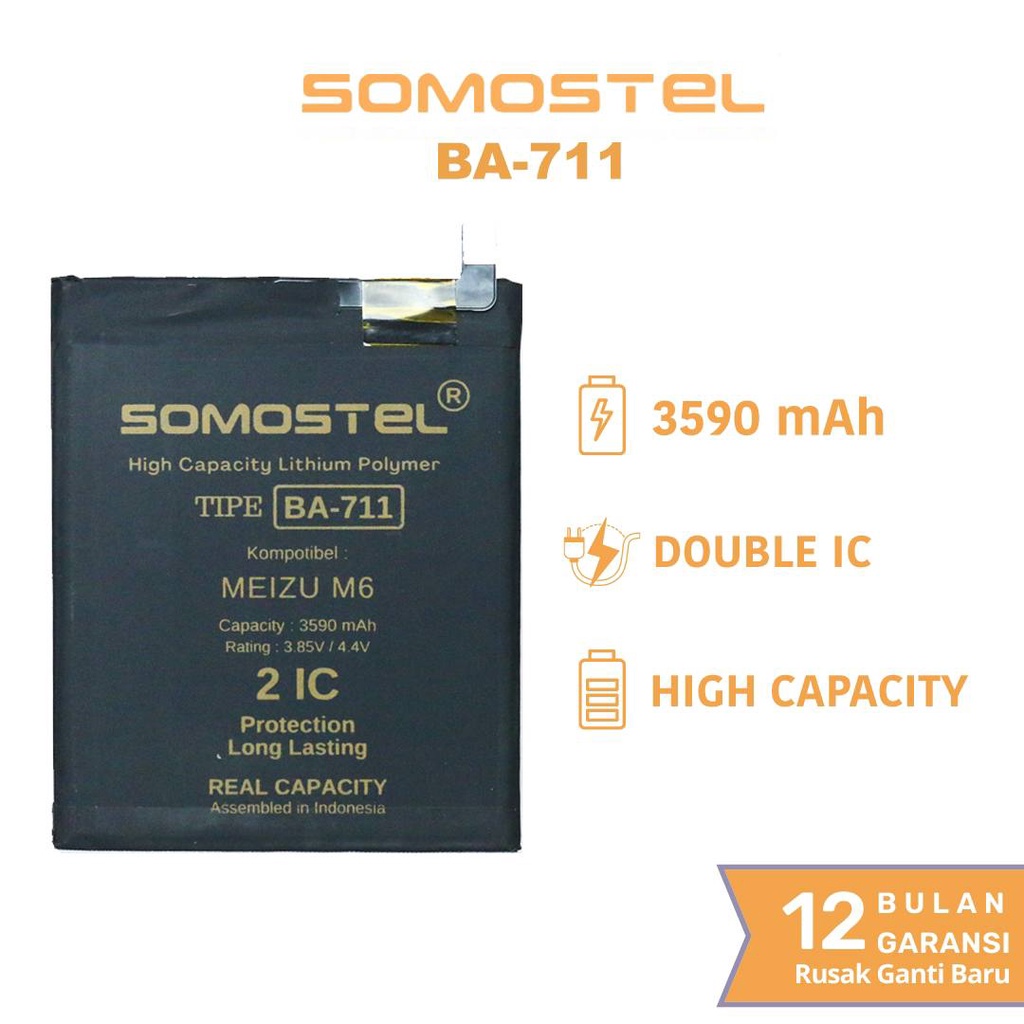 Somostel - BA711 Meizu M6 Batre Batrai Baterai