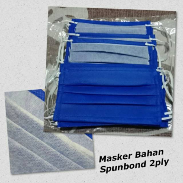 Masker Kain 2 Ply Lapis Earloop Bahan Spunbond Tebal Halus Bisa Cuci Tahan Air Shopee Indonesia