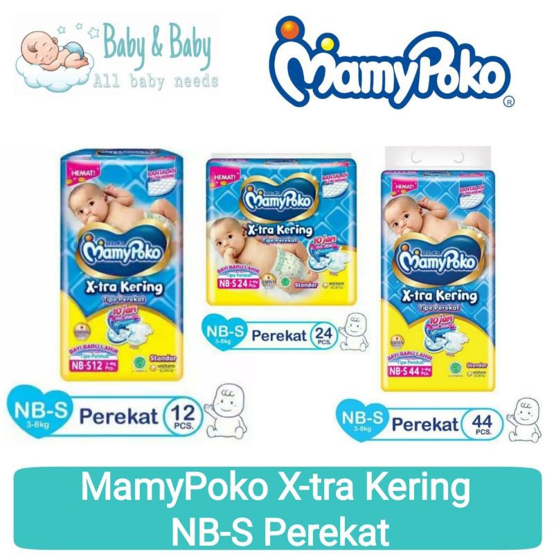 MamyPoko Xtra Kering Perekat NBS12 NBS24 NBS44 - Popok Bayi Perekat