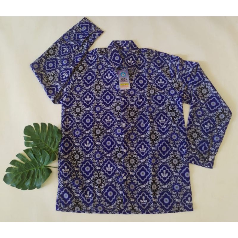 Batik Biru Nasional SD dan SMP Tunas Harapan Lengan Panjang Bu