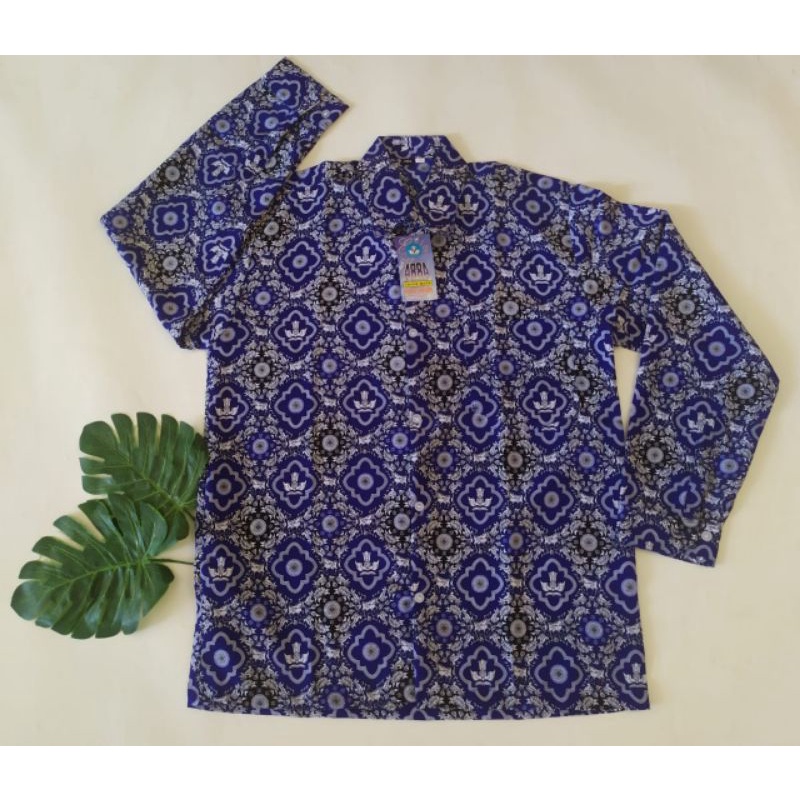 Batik Biru Nasional SD dan SMP Tunas Harapan Lengan Panjang Ready Stok