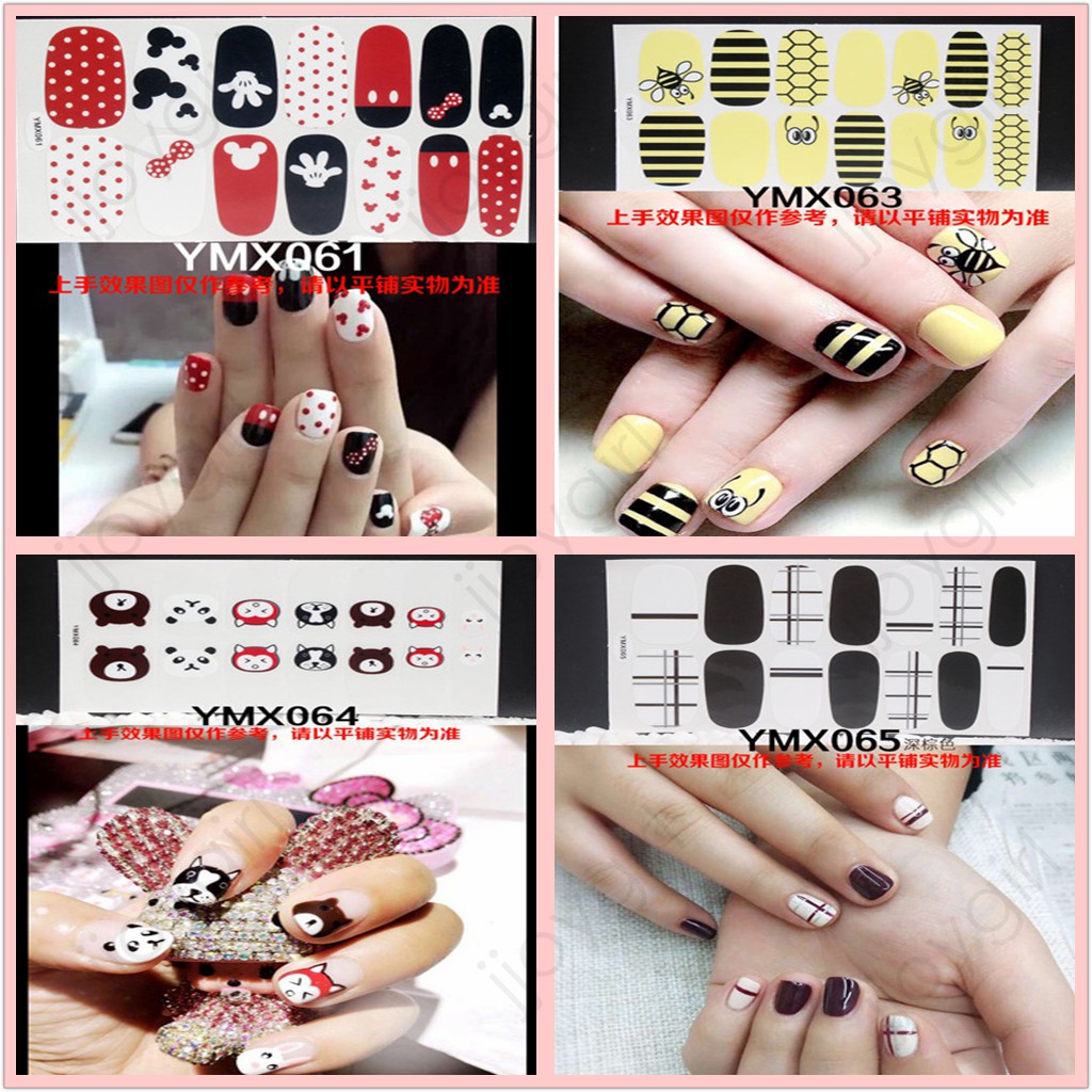 &lt;Jjoygirl&gt;YMX Nail Sticker Motif / Sticker Kuku / Stiker Kuku / Nail Stiker Glitter / Stripes Design