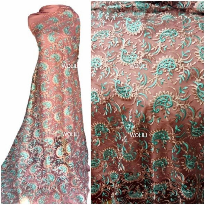 Kain Tile Tulle Dua warna Brukat Kebaya Brokat 150cm -50cm